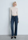 Mango Matilda Mid Rise Straight Leg Jeans In Dark Blue