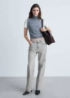 Mango Miami Medium-rise Straight-fit Jeans Denim Grey In Denim Grey