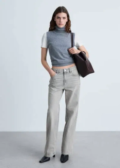 Mango Miami Medium-rise Straight-fit Jeans Denim Grey