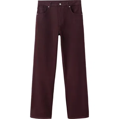 Mango Miami Straight Leg Jeans In Burgundy