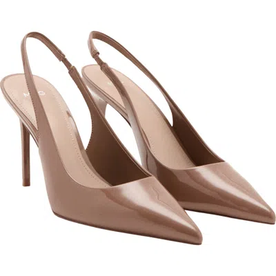 Mango Mica Pointed Toe Slingback Pump In Beige