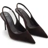 Mango Mica Pointed Toe Slingback Pump In Brown