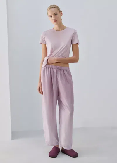 Mango Micromodal Short-sleeve T-shirt In Purple