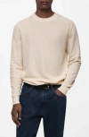 Mango Microstructure Crewneck Sweater In White