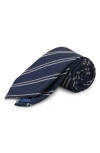 Mango Microstructure Stripe Tie In Green