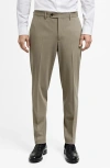 Mango Microstructured Tailored Pants In Beige