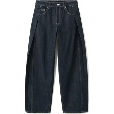 Mango Mid Rise Balloon Jeans In Blue