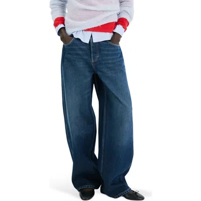 Mango Mid Rise Balloon Jeans In Blue