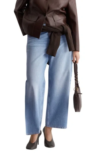 Mango Mid Rise Balloon Jeans In Blue