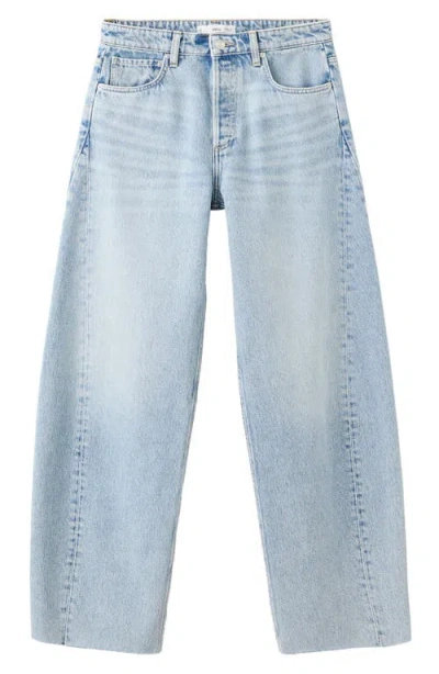Mango Mid Rise Balloon Jeans In Blue