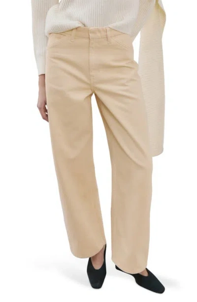 Mango Mid Rise Balloon Jeans In Nude