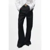 Mango Mid Rise Button Fly Wide Leg Jeans In Black
