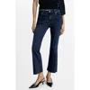 Mango Mid Rise Crop Flare Jeans In Blue