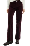 Mango Thin Pintripe Longline Pants In Dark Red