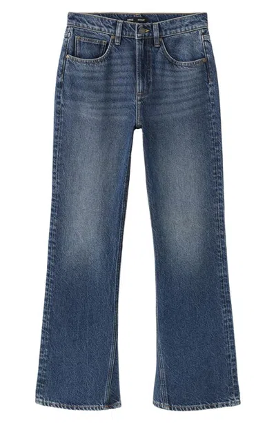 Mango Mid Rise Flare Jeans In Blue