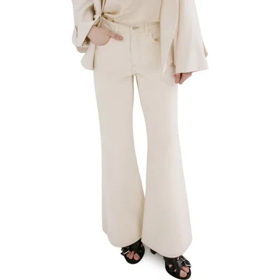 Mango Mid Rise Flare Jeans In Neutral