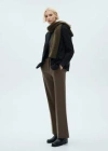 Mango Mid-rise Flare Trousers Medium Brown In Medium Brown