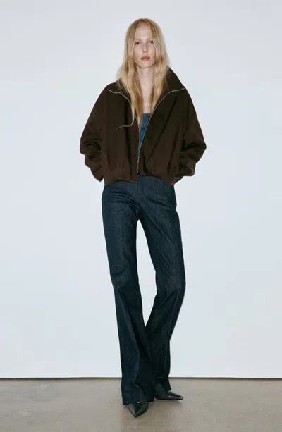 Mango Mid Rise Flared Jeans In Blue