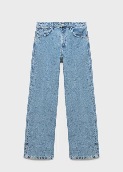 Mango Mid-rise Straight Jeans Medium Blue