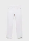 Mango Mid-rise Straight Jeans White In White