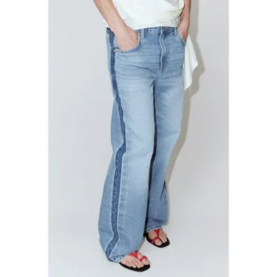 Mango Mid Rise Straight Leg Jeans In Blue