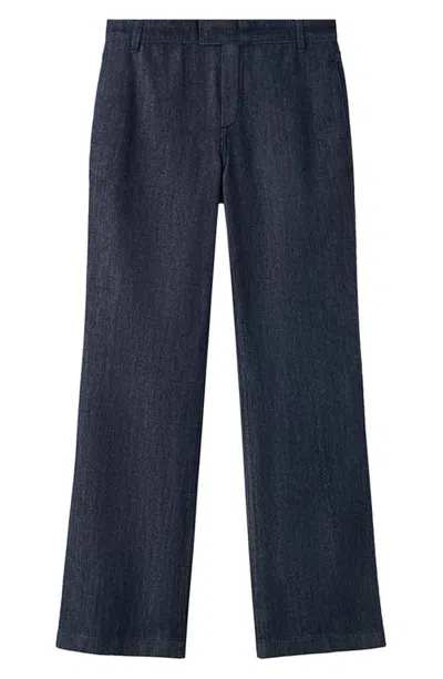 Mango Mid Rise Straight Leg Jeans In Blue