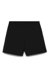 Mango Mid Rise Straight Leg Shorts In Black