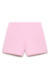 Mango Mid Rise Straight Leg Shorts In Pink