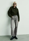 Mango Low Rise Wide Leg Jeans In Denim Grey