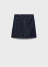 Mango Midi Denim Skirt Open Blue In Black