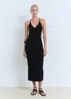 Mango Midi-dress With Back Neckline Black