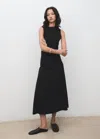 Mango Midi-dress With Stitching Black In Black