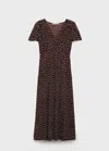 Mango Midi Floral Dress Brown