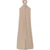 Mango Midi Halter Dress In Brown