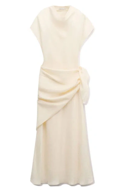 Mango Midi Scarf Dress In Neutral