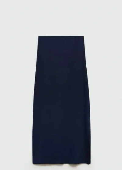 Mango Kids' Midi Skirt Dark Navy In Bleu Marine Foncé