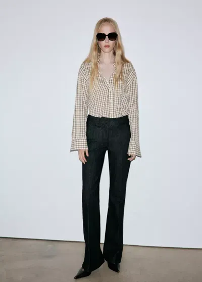 Mango Mid-rise Flared Jeans In Black