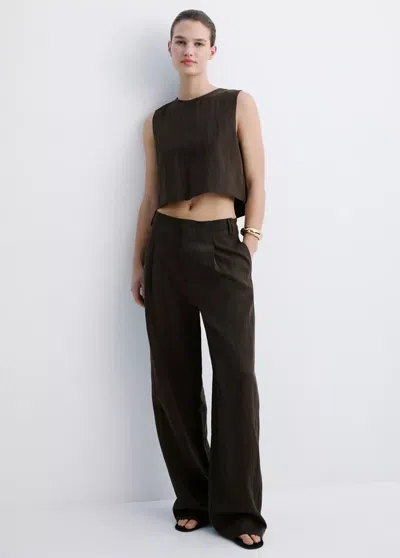 Mango Mid-rise Lyocell Pants In Multi