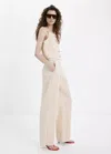 Mango Mid-rise Lyocell Pants In Neutral