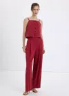 Mango Mid-rise Lyocell Pants In Red