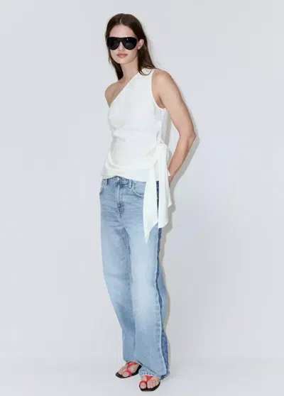 Mango Mid-rise Straight Jeans In Blue