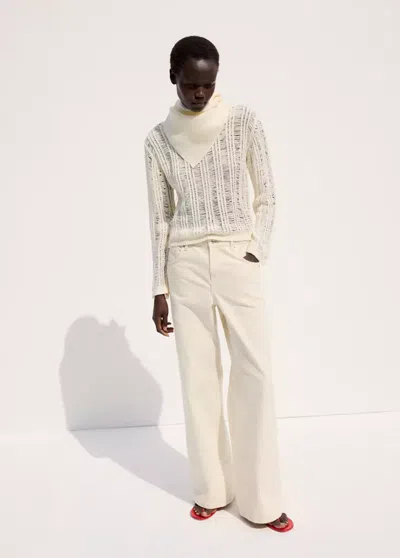 Mango Mid-rise Straight Jeans In White
