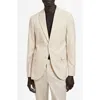 Mango Milan Slim Fit Linen Blazer In Ecru