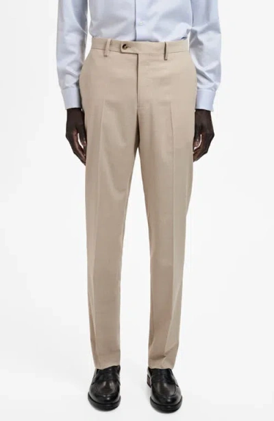 Mango Milan Slim Fit Suit Pants In Neutral