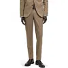 Mango Milan Slim Fit Suit Pants In Medium Brown