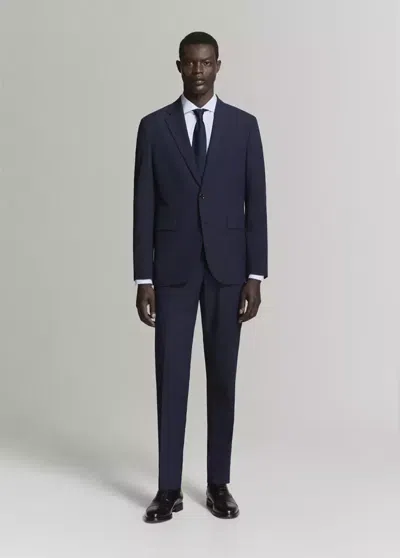 Mango Milan Slim-fit Suit Pants In Navy