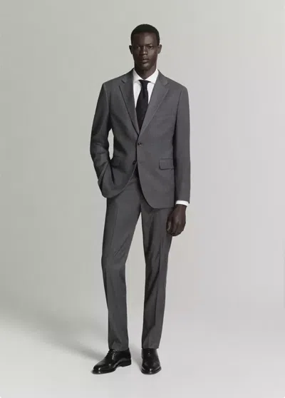 Mango Milan Slim-fit Suit Pants In Grey