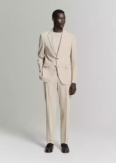 Mango Milan Slim-fit Suit Blazer In Beige