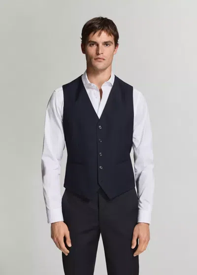 Mango Milan Slim-fit Suit Vest In Navy