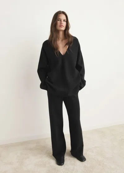 Mango Milano Fabric Pyjama Sweater Black
